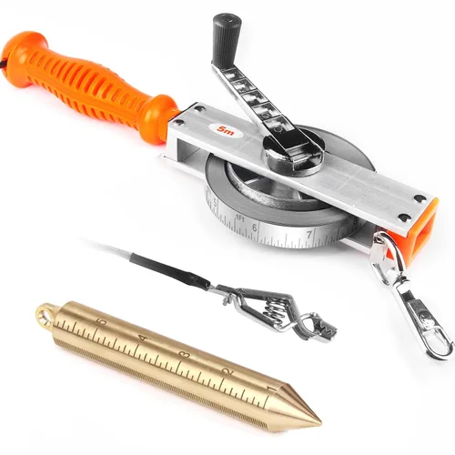 Miniatura 7 de Cekegon Cinta de medición de aceite con 560 g/20 oz Plumb Bob, a prueba de explosiones de tanque de aceite Cintas de medición con correa de tierra
