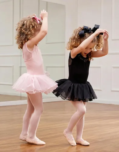 Miniatura 7 de Zaclotre Leotardo de Ballet para Niñas con Espumas Brillantes Sin Mangas de Malla, Vestido de Baile, Tutú, Traje de Bailarina para Niños
