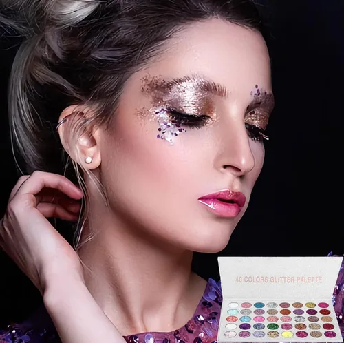 Miniatura 2 de Juego de gel con purpurina de 40 colores, no necesita pegamento para el cabello, cara, cuerpo, purpurina para Halloween, carnaval, cosplay, paleta