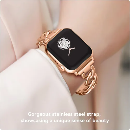 Miniatura 6 de Musk-MSKR Watch Bands for Women Compatible with Apple Watch Band 38mm 40mm 41mm 42mm 44mm 45mm 46mm 49mm Adjustable Metal Band Cowboy Steel Chain