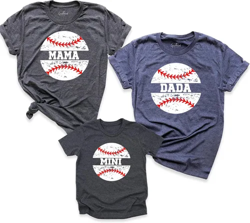 Camisetas de béisbol familiares a juego, camisa para mamá, camisa de papá, mini camiseta, camiseta de regalo de béisbol personalizada, camisa para