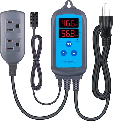 Inkbird Controlador de Humedad IHC200 Humidistat Invernadero de Setas Enchufe Pre-Cableado Humidificador Dehumidificador de Doble Etapa.