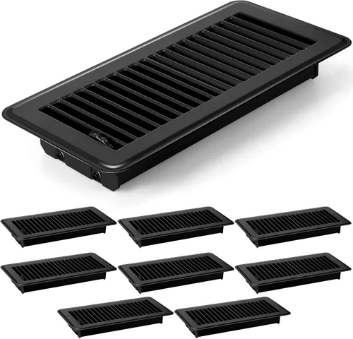 Miniatura 15 de 4 cubiertas de ventilación de piso de 10'', rejillas de piso de servicio pesado, cubiertas de ventilación de calor de metal con acabado a prueba