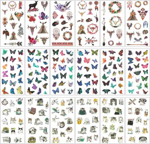 Miniatura 2 de allydrew Washi - Juego de calcomanías para álbumes de recortes, manualidades para papelería, diario, fabricación de tarjetas, (18 hojas), mariposas