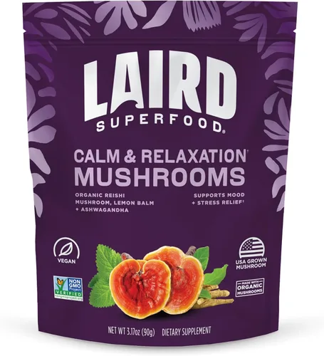 Miniatura 10 de Laird Superfood Mezcla Orgánica de Hongos de Rendimiento con Chaga, Cordyceps, Lion's Mane y Maitake para Energía y Cognición, Bolsa de 3.17 oz