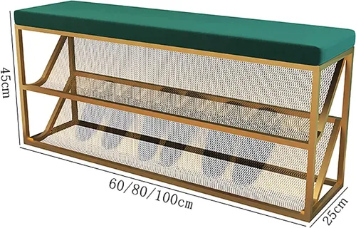 Miniatura 5 de Banco otomano de almacenamiento para pies en el extremo de la cama, banco de zapatos de entrada con cojín cómodo, ③ - Estante organizador de zapatos