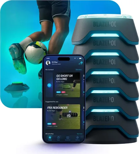 Miniatura 10 de BlazePod Soccer Reaction Training Kit – 4 Smart Light Pods for Speed, Ball Control & Game IQ – Football Reflex Training for Players & Coaches – App