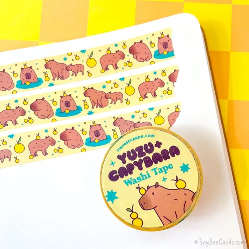 Miniatura 2 de Tiny Bee Cards Cinta Washi Capybara y Yuzu