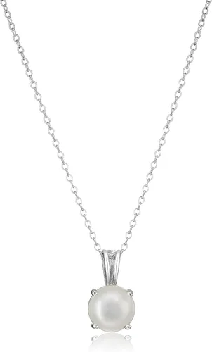 Miniatura 48 de Amazon Essentials Collar con colgante de piedra natal de corte redondo de plata de ley de 18 pulgadas (anteriormente colección Amazon)