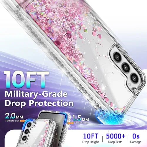 Miniatura 68 de NGB - Funda de teléfono diseñada para Samsung Galaxy S9+ Plus, morado/azul, con purpurina líquida para mujeres y niñas, con protector de pantalla