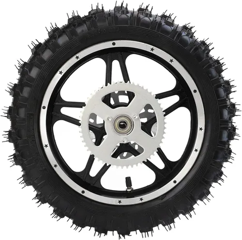Miniatura 7 de Rueda de freno de disco para neumáticos traseros, rueda trasera de metal de goma 2.5‑10 con rueda dentada de disco y conjunto de neumáticos