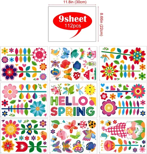 Miniatura 4 de Calcomanías de pared de Pascua extraíbles de doble cara para niños, decoración de ventanas de cristal para el hogar, aula, oficina, ventanas