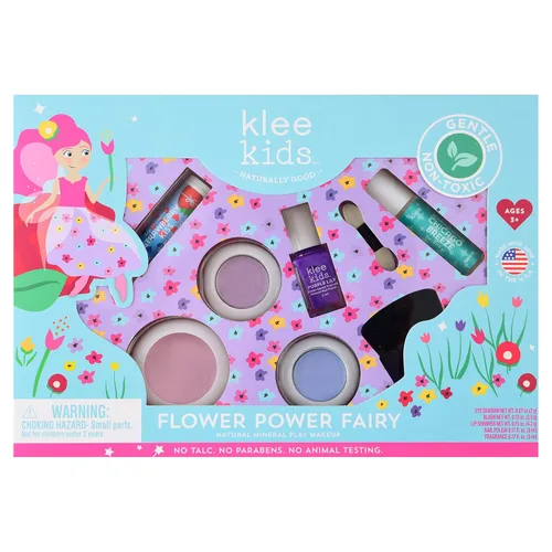 Luna Star Naturals Klee Kids Deluxe Play - Kit de maquillaje suave y no tóxico. Fabricado en Estados Unidos (Hada Flower Power)