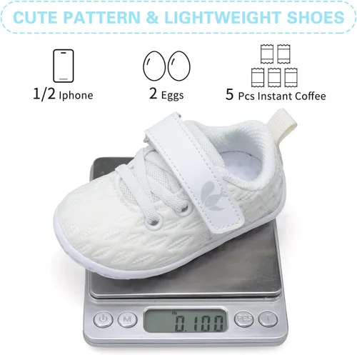 Miniatura 6 de FEETCITY Zapatillas de bebé para niños y niñas, zapatos de primera caminata, zapatos de cuna para recién nacidos, zapatos de meter