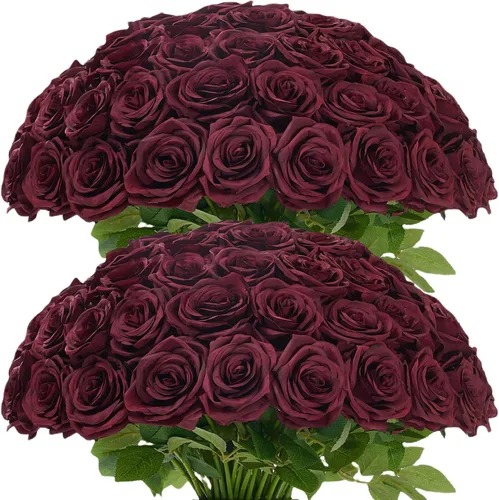 Miniatura 28 de Carlita's Blooms 15 piezas Rosas Falsas Flores Artificiales de Seda Flor Rosa Falsa Tallos Largos Ramo para Arreglo Centro de Mesa de Boda Fiesta