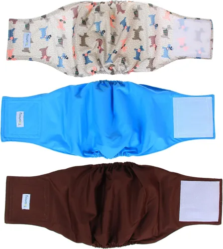 Miniatura 12 de Teamoy Pañales reutilizables para perros machos, bandas lavables para el vientre para cachorros, paquete de 3