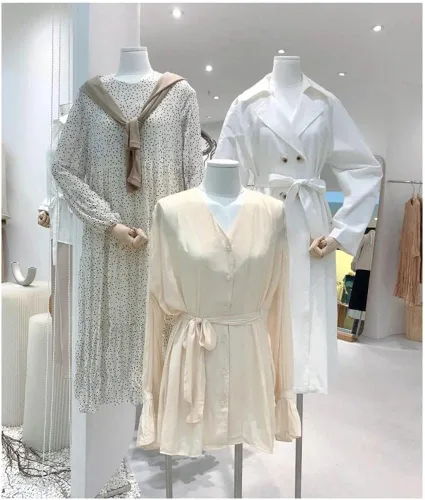 Miniatura 6 de 2pcs Adjustable Small Female Dress Form Mannequin Torso with Detachable Head & Height Stand for Clothing, Jewelry, Tailoring, Fashion Shows, &