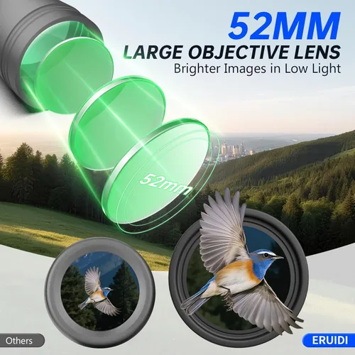 Miniatura 5 de Binoculares 20x52 para Adultos de Alta Potencia - ERUIDI Binoculares para Observación de Aves con Vista de Largo Alcance para Crucero Caza Viaje