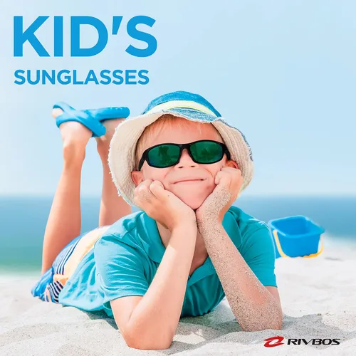 Miniatura 2 de RIVBOS RBK003 gafas de sol polarizadas flexibles de goma para bebés y niños de 3 a 10 años lentes espejados disponibles