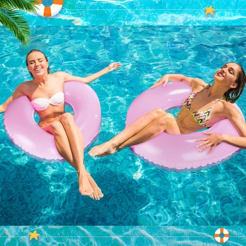 Miniatura 5 de 4 flotadores inflables de piscina de 33 pulgadas, anillos de natación para adultos, tubo interior de natación, balsa, flotador, juguetes para playa