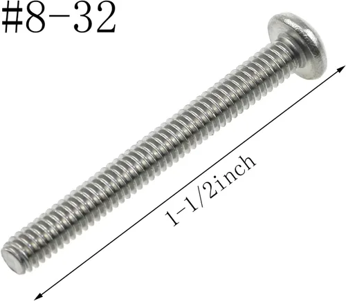 Miniatura 2 de MEETOOT 35 tornillos de máquina #8-32 x 1-1/2 pulgadas, tornillos de máquina empotrados cruzados, tornillos Phillips para pomo de cajón de gabinete