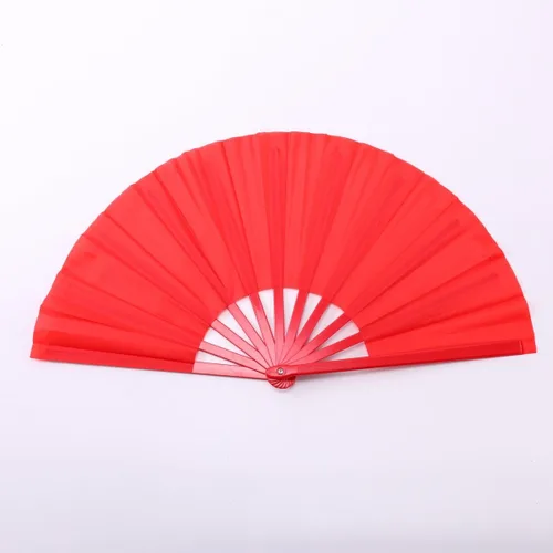 Ventilador grande de plástico de 13 pulgadas para baile de línea, abanicos de mano para mujeres, plegables, exteriores, bodas, fiestas (rojo)