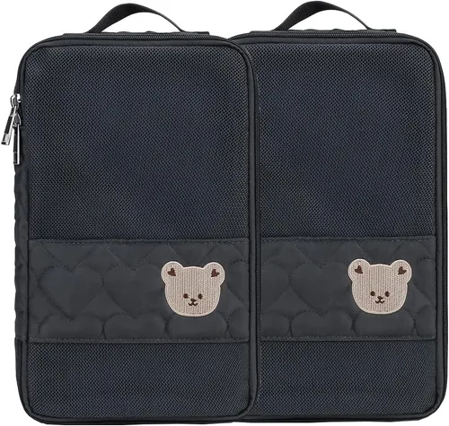 Miniatura 11 de Bolsas Organizadoras para Pañales de Bebé - Pack de 2 Bolsas Colgantes Impermeables con Diseño de Oso Lindo en Malla, Bolsas Reutilizables, Lavables