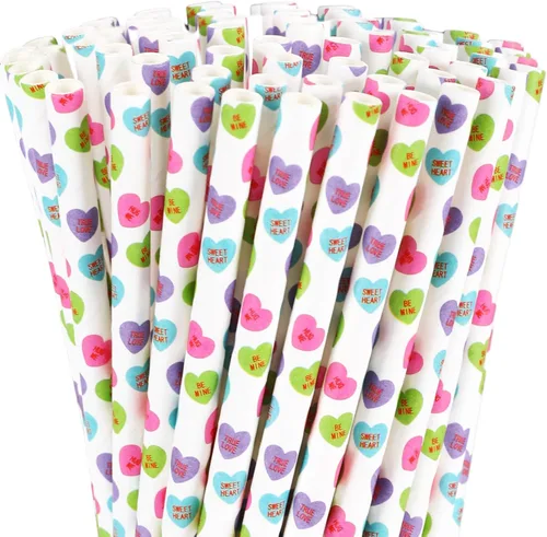 Miniatura 12 de Whaline 200 popotes de papel desechables para el regreso a clases, para el primer día de escuela, fiesta, suministros de bienvenida, jugos, batidos