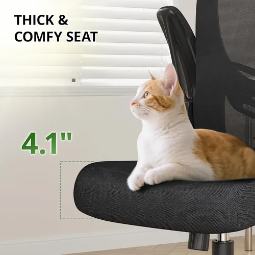 Miniatura 7 de Silla de oficina ergonómica de escritorio, capacidad de 330 libras, silla de computadora de respaldo alto con soporte lumbar, reposabrazos