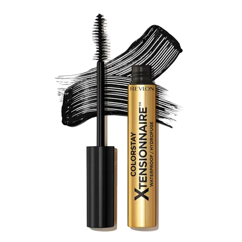 Revlon ColorStay Xtensionnaire - Suero alargador de pestañas y rímel en uno, cepillo cónico para pestañas de aspecto 2 veces más largo, infundido