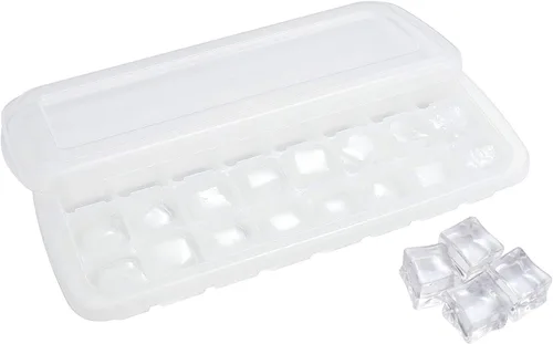 Miniatura 10 de Bandeja de cubitos de hielo, bandeja de hielo de silicona suave con tapa de polipropileno, bandejas flexibles para cubitos de hielo para congelador