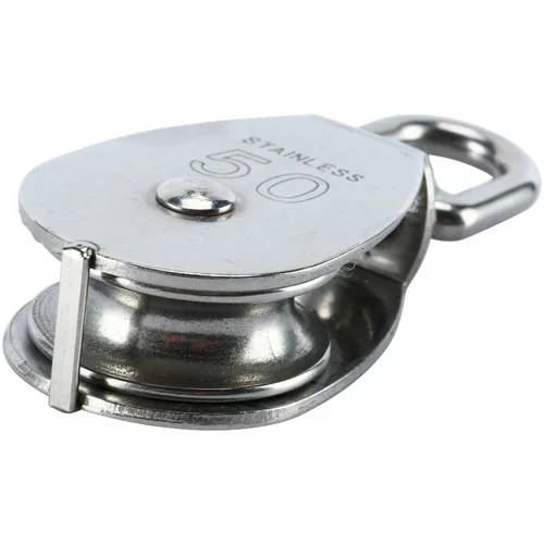 Miniatura 4 de 2 unids M50 304 de acero inoxidable de elevación de un solo bloque de polea, cuerda de alambre resistente colgante rueda de remolque de alambre