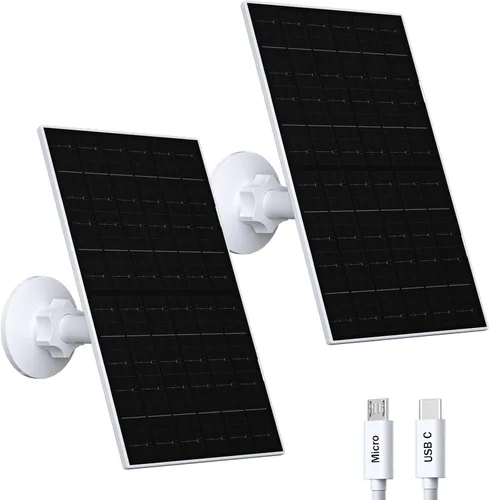 Miniatura 7 de Zivif Panel solar de 7 W para cámara Eufy, cargador solar compatible con EufyCam 2/2 Pro/2C/2C Pro/E20/E40/E, enchufe USB C y micro USB, impermeable