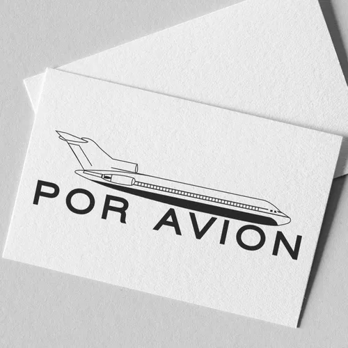 Sello de avión preentintado grande, perfecto para billetes, diseño delgado, portátil, fácil de transportar, tamaño aproximado de 3/4" x 2-1/4",
