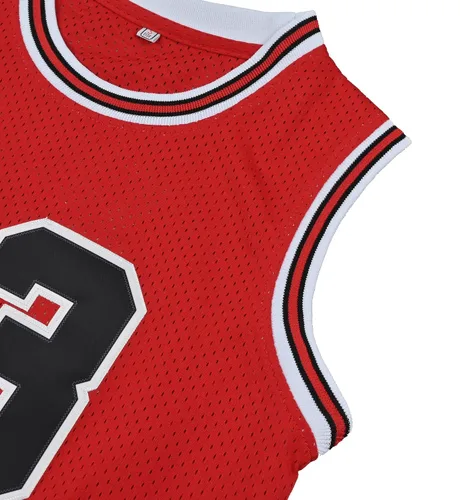 Miniatura 2 de Camisetas de baloncesto juveniles #23, clásicas, retro, hip hop, baloncesto, sudadera sin mangas, regalo para niños, negrorojo, XS-XL