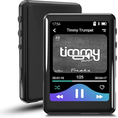 Reproductor de MP3 con Bluetooth 5.3, pantalla táctil completa de 16 GB, dispositivo de música portátil para niños con altavoz, radio FM, libro