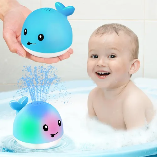 Miniatura 10 de Gigilli - Juguetes de baño de ballena iluminada para niños, juguetes de piscina, juguete de espray de agua para niños pequeños de 1 a 5 años, 6 a 18