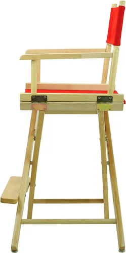 Miniatura 4 de Casual Home - Silla de director de 24 pulgadas, marco natural con lienzo rojo, altura de mostrador