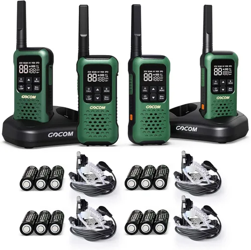 GOCOM G9 Walkie Talkie impermeable para adultos de largo alcance, radio flotante portátil de dos vías, alerta meteorológica NOAA, SOS, linterna,