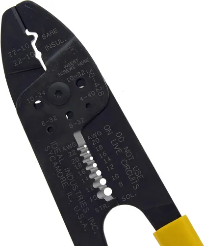 Miniatura 9 de IDEAL Electrical 30-428 Combo de tira y herramienta de crimpado, crimpadora de alambre de precisión, pelacables con 3 nidos de engarzado, agarre