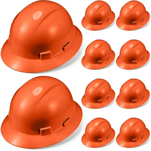 Miniatura 7 de 10 Pack Casco de ala completa, Casco de construcción blanco, Casco de seguridad HDPE con suspensión de trinquete ajustable de 6 puntos para hombres