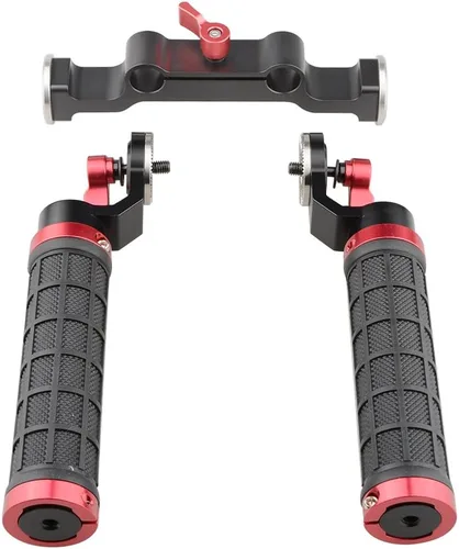Miniatura 8 de CAMVATE Soporte de hombro con mango de goma con accesorio estándar de roseta para DSLR (rojo, rosca M6, 1.252 in) - 1472