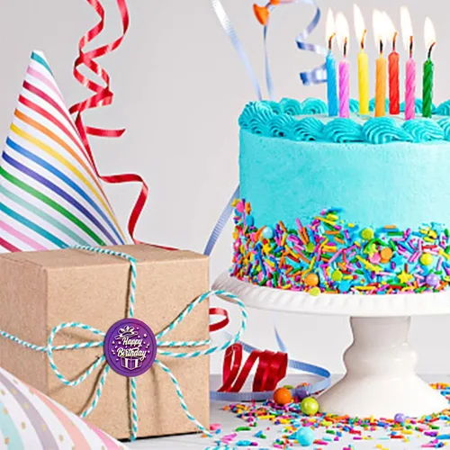Miniatura 6 de SUPERDANT Juego de 6 sellos de cera de cumpleaños de 0.98 pulgadas, sello de sellado de feliz cumpleaños con pastel, cabeza de globo de latón, 2