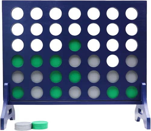 Miniatura 79 de Tailgating Pros Cuatro en una fila gigante azul marino premium con funda de transporte – Juego de patio al aire libre de gran tamaño – ¡Muchos