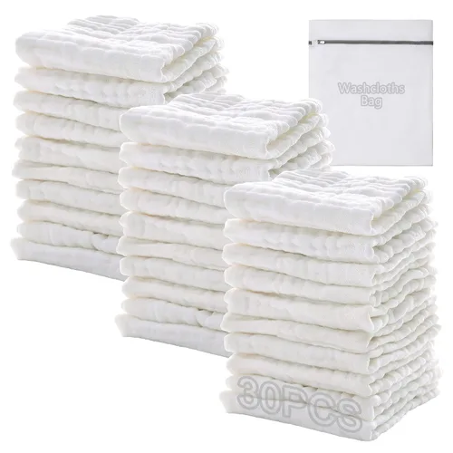 Miniatura 13 de Paños de muselina para bebé, toallas y paños para recién nacidos, artículos esenciales imprescindibles para lavar ropa suave para bebé, paños