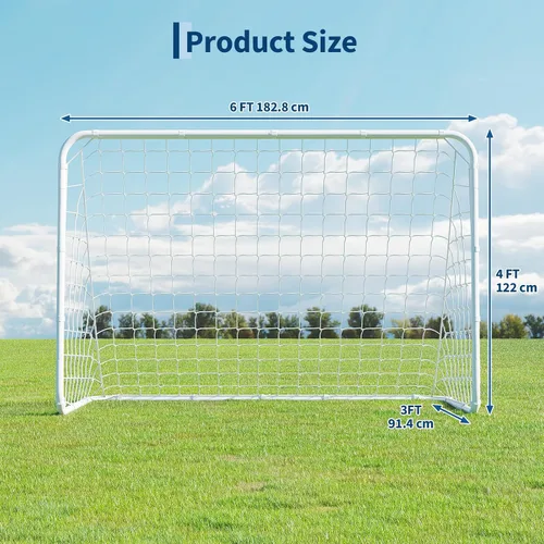Miniatura 3 de Garvee Steel Competition Soccer Goal, 6x4ft / L-6x4ft / 7x5ft / 8x5ft / 12 x 6ft Portable Backyard Soccer Goal with Net & Ground Stakes, Outdoor