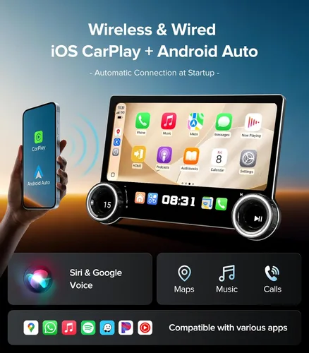 Miniatura 4 de ApexNav - Actualización de radio inalámbrica CarPlay de 11.5 pulgadas para Ford F150 (09-14) AC manual - 4G+64G Android 13 estéreo con dos perillas