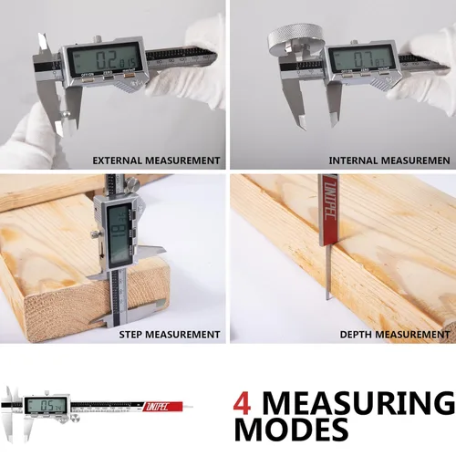 Miniatura 6 de Pinza recargable de 8 pulgadas, herramienta de medición de micrómetro Vernier de acero inoxidable con pantalla LCD grande