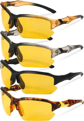 Miniatura 10 de Paquete de 4 lentes de sol deportivos polarizados para mujeres y hombres, protección UV, para correr, ciclismo, pesca, al aire libre