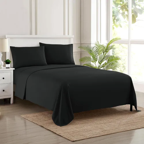 Miniatura 63 de Juego de sábanas de 1800 hilos – Sábanas de microfibra cepillada suave de calidad egipcia – Juego de ropa de cama de lujo con sábana encimera